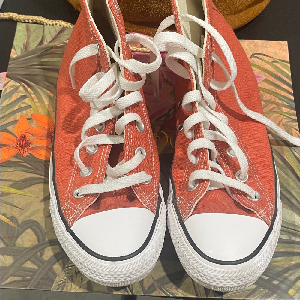 Converse Orange High-Top Sneakers